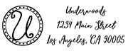 Fun Circle Swirl Letter U Monogram Stamp Sample